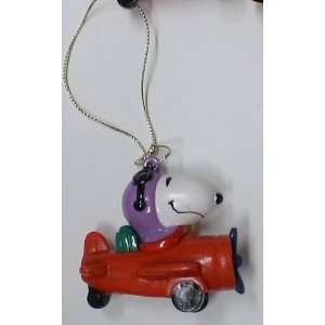   Peanuts Pvc Christmas Ornament  Snoopy in Plane 