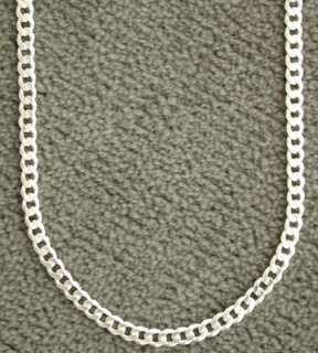 Sterling Silver Curb 4mm Link Chain Necklace Italy .925  
