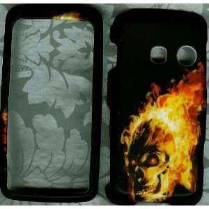  Fire Skull LG Rumor Touch VM510 Virgin Mobile phone cover 