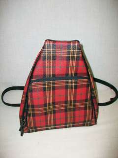 Ladies Villager Liz Claiborne Combination Backpack Purse Scottish 