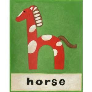  H is for Horse Green Canvas Reproduction 