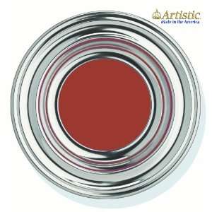  Artistic Adonized Aluminum Silvertone Offering Plate   Red 