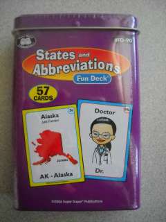 STATES AND ABBREVIATIONS FUN DECK NEW  