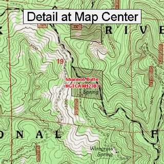 USGS Topographic Quadrangle Map   Shannon Butte, California (Folded 