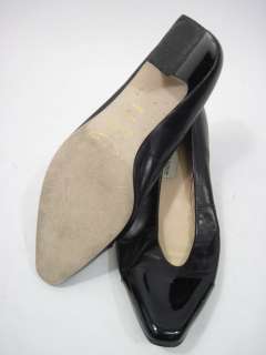 ETIENNE AIGNER Black Leather Heels Pumps Sz 9 1/2  