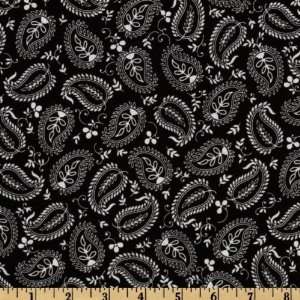  44 Wide Cranston Village Paisley Black/White Fabric By 