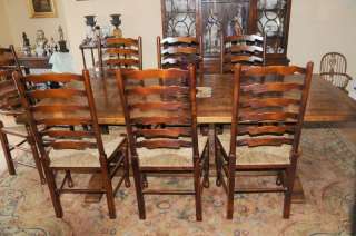Country Refectory Table and Ladderback Chair Dining Set  