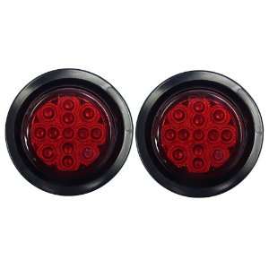  2.5 Red LED Trailer Marker Light Kit w Rubber Grommets 