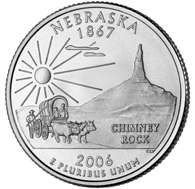 coin also bears the inscriptions nebraska chimney rock and 1867