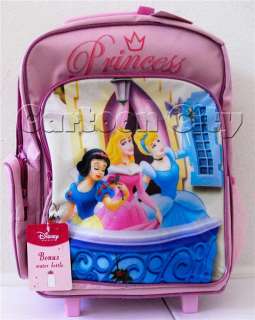 Disney Princess Large School Rolling Backpack Luggage  