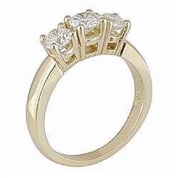   Gold 1ct TDW Round Diamond 3 stone Ring (H I, I1 I2)  