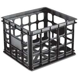 Black Plastic Storage Crate   Set of 6   by Sterilite   16929006 