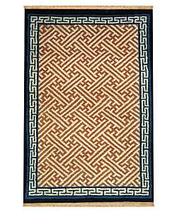 Hand knotted Endless Knot Tibetan Wool Rug (26 x 5)  