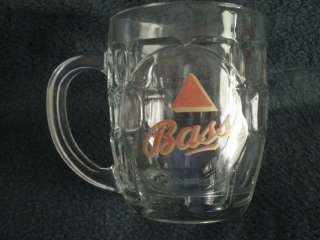 BASS PALE ALE SMALL BEER MUG / TANKARD MADE IN ENGLAND   CROWN GLASS 