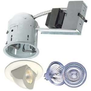  4 Juno Non IC Remodel Housing with White Trim and Bulb 