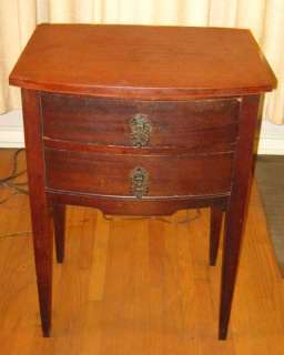 ANTIQUE WOODEN NIGHTSTAND   2 DRAWERS, BROWN, EARLY 20th CENTURY 