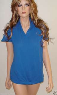 CALLAWAY Ladies Top Blue Shirt Polo Neck Golf Clothing  