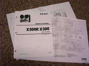 Teac X 300R X 300 Reel to Reel Tape D Service Manual  