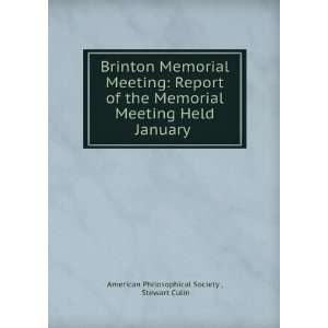  Brinton memorial meeting; report of the memorial meeting 