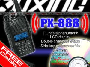 2x PUXING PX 888 VHF 136 174Mhz cable earpiece PX888  