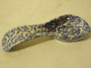 Henn Pottery BLUE Spongeware Spoonrest NEW NEVER USED  