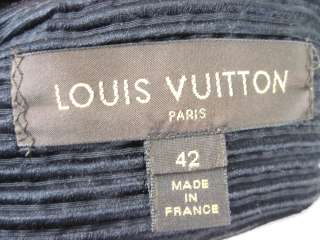 LOUIS VUITTON Black Silk Mink Jacket Blazer Sz 42  