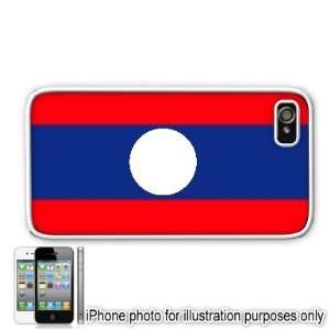  Laos LAO Flag Apple Iphone 4 4s Case Cover White 