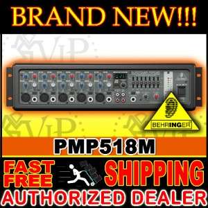 New Behringer PMP518M 5Ch Powered Mixer + 2x 20 XLR to XLR Cables 
