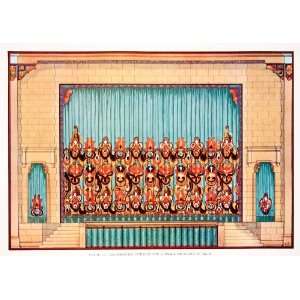  1929 Color Print Proscenium Arch Modern Curtain Drapery 