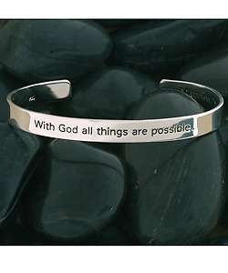 Sterling Silver With God All Things Are Possible Cuff (Mexico 