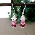 pink and clear bar crystal earrings usa today $ 17 49 