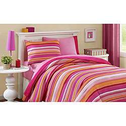OYO Endless Stripe 7 piece Full size Bed in a Bag with Sheet Set 