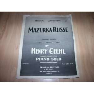  Mazurka Russe piano solo (sheet music) Henry Geehl Books