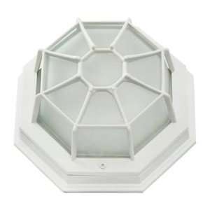   123 W 1 Light Outdoor Flushmount in White with Webbed Style EL 109 123