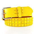 JK Belts Unisex 3 row Yellow Studded Yellow Belt 