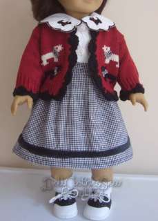 18 Inch DOLL CLOTHES Scotty Dog Skirt, Sweater, Blouse  