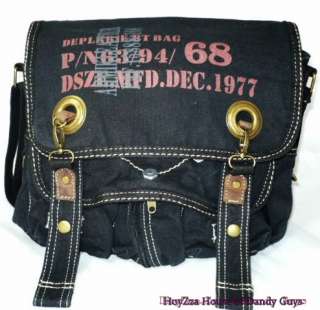 Canvas Casual Vintage Shoulder book Messenger Bag Black(BDW3156)