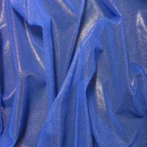  metallic stretch mesh fabric Royal