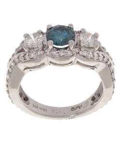 14k Gold 1 3/4ct TDW Blue and White Diamond Ring (G H, SI1 