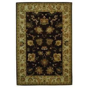   Bergama BRG136B Brown and Ivory Traditional 5 x 8 Area Rug Home