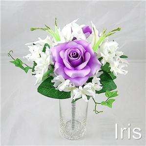 Artificial Silk Flower Wedding Rose Lily Bouquet #Cr/Li  