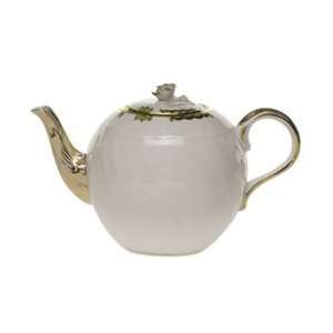   Herend Princess Victoria Green Tea Pot With Rose