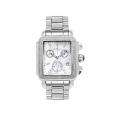   Womens Marquise Stainless Steel Case Diamond Watch  