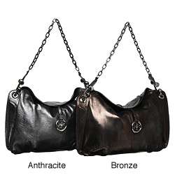 BCBGMAXAZRIA Chain Handle Leather Shoulder Bag  