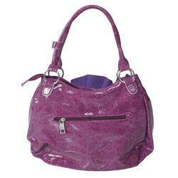 Hailey Jeans Co. Floral Accent Shiny Faux Leather Handbag   