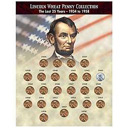   Years of Lincoln Wheat Penny Collection (1934 to 1958)  