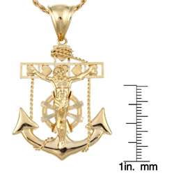 14k Gold over Silver 24 inch Mariners Cross Necklace  