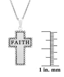 Sterling Silver Faith Cross Necklace  
