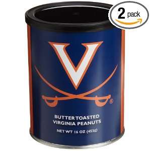 Virginia Diner UVA Buttered Toasted Virginia Peanuts, 16 Ounce Cans 
