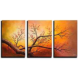 Hand painted Oil on Gallery wrapped Canvas Art (Set of 3)   